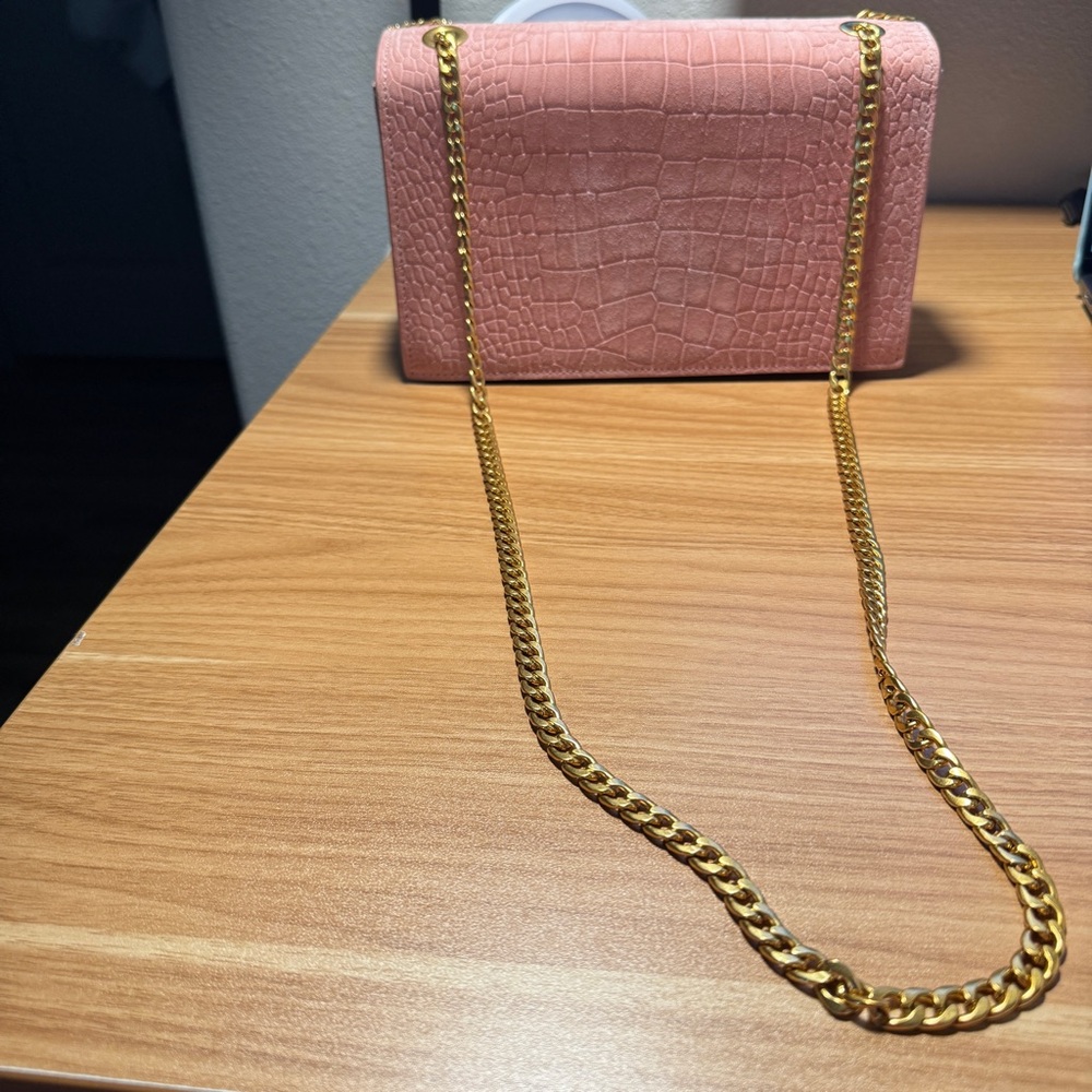 Brandon Blackwood Pink Croc-suede Bag - Picture 6 of 11